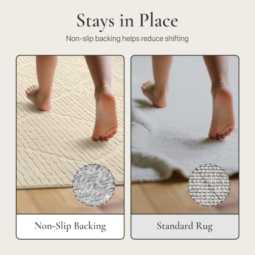 GENIMO Beige Rug 5x7 Washable Area Rugs - Image 7