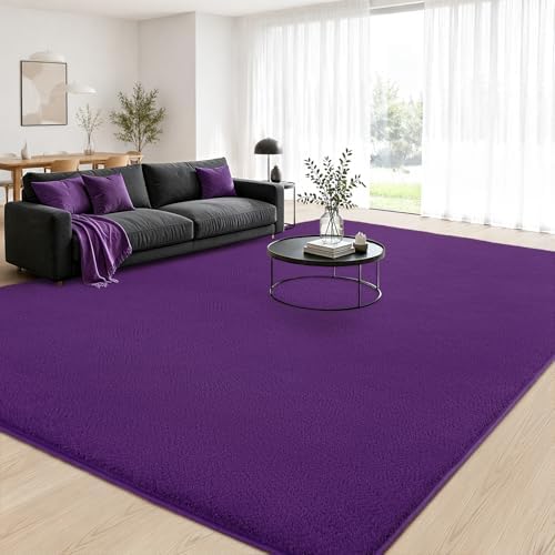 Purple Area Rugs for Living Room Thick Memory Foam Rugs Non-Slip Rug 4x6Ft by Isdook