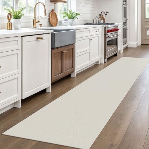 EARTHALL Washable Runner Rug, Non Slip Hall Runner, 2x10 Ft, Cream/Grayish - Image 2