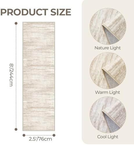 2'6 x 8' Runner Rug Non Slip, Washable Kitchen Rugs - Image 2