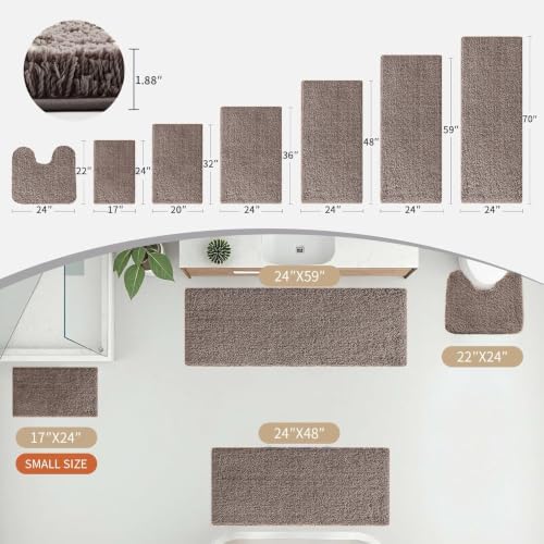 Disolla Toilet Rug 22x24 Taupe Grey, Soft Toilet Mat U-Shaped Washable - Image 4