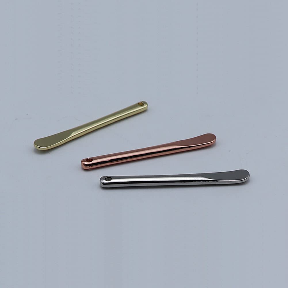 3 Pieces Zinc Alloy Makeup Spatula Eye Cream Spoon Beauty Scoop Mini Spoon Makeup Beauty Spoons Mini Cosmetic Skincare Spatula for Cream Lotions, Cylindrical Handle Type, Golden, Silver, Rose-Gold