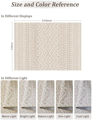 Miukiki 3x5 Washable Area Rug Moroccan Soft Non Slip Entryway Rug Brown - Image 2