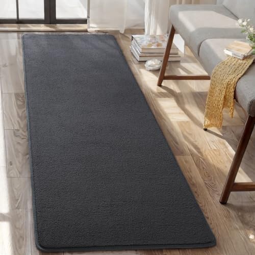 AROGAN Small Area Rugs for Bedroom, 2×4 Non Slip Runner Rug, Dark Grey - Image 6