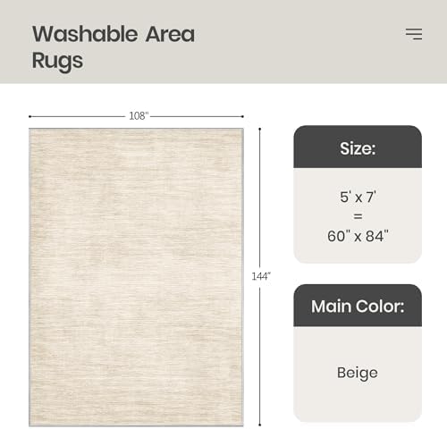 Valenrug Washable Rugs 5x7, Non Slip Large Area Rugs - Image 2