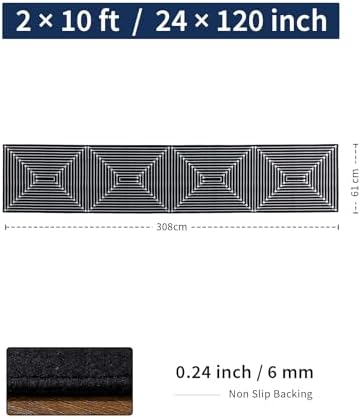 YIHOUSE Geometric Washable 2x10 Runner Rug - Image 2