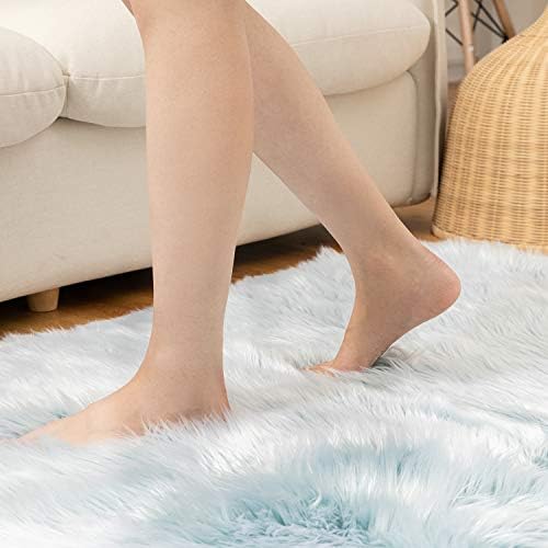 Ashler Faux Fur Rug, Fluffy Shaggy Area Rug Ultra Soft 5 x 7 Feet Rectangle Fur by AshlerHomeDeco