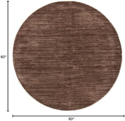SAFAVIEH Vision Round Rug 5', Modern Tonal Brown VSN606E - Image 2