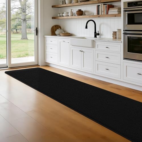 Runner Rug for Hallway, 2x10 Black Washable Non Slip Runner Rug - Image 4