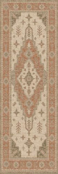 2'x6 Faux Wool Washable Runner Rug, Terracotta/Beige by Unknown