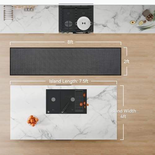 YDKGL Hallway Runner Rug Extra Long Kitchen Runner Washable Black 2x8 ft - Image 2