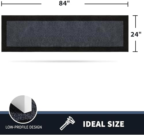 PURRUGS Hallway Runner Rug, Bluish Grey & Charcoal - Image 2