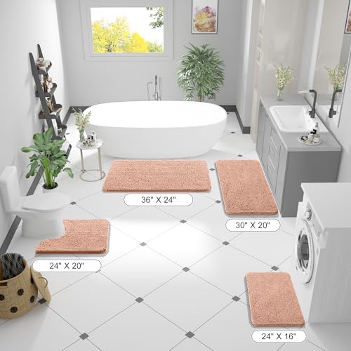 OLANLY Bathroom Rugs 34x21, Extra Soft Absorbent Chenille Bath Rugs - Image 2