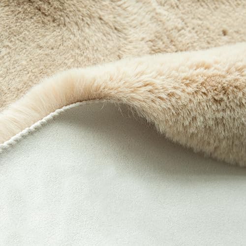 ORINOVA Camel Plush Shag Faux Rabbit Washable Fuzzy Fur Rugs - Image 5