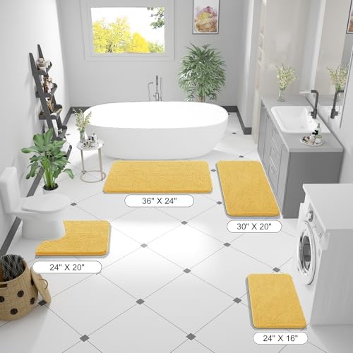 OLANLY Large Bathroom Rugs 40x32, Extra Soft Absorbent Chenille Bath Rugs - Image 2