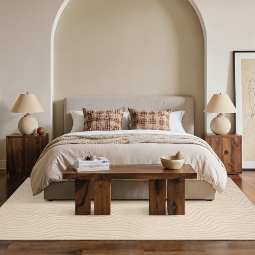 GENIMO Beige Rug 5x7 Washable Area Rugs - Image 4