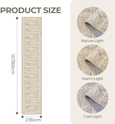 2x12 Runner Rug Non Slip, Washable Hallway Runner Rug - Image 2