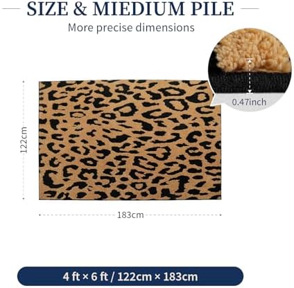 YIHOUSE 4×6 Ft Leopard Area Rugs, Washable High-Low Pile Plush Soft Rug - Image 2