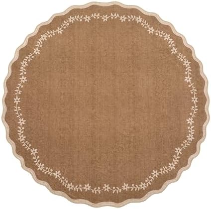 GarveeHome Round Rugs 6ft Scalloped Washable Circle Rug - Image 4