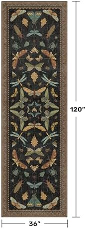 Green and Black 3x10 Wide Washable Runner Rugs - Image 2