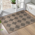 Lahome Zelie Checkered Washable 2x3 Brown Kitchen Rugs Non Slip, Small Printed by Lahome