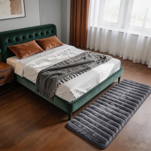 Gray Rabbit Striped Plush Rug 2'x6', Fluffy Shaggy Area Rug - Image 2