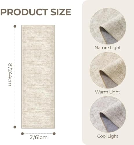 2x8 Runner Rug Non Slip, Washable Hallway Runner Rug - Image 2