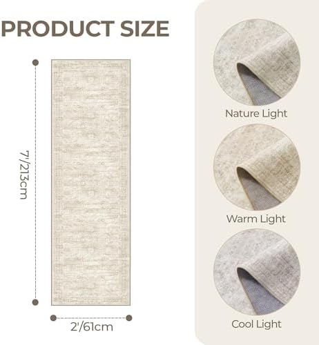 2x7 Runner Rug Non Slip, Washable Hallway Runner Rug - Image 2