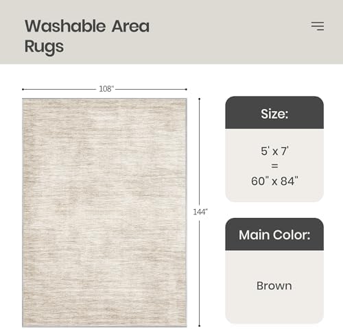 Valenrug Washable Rugs 5x7, Non Slip Large Area Rugs - Image 2
