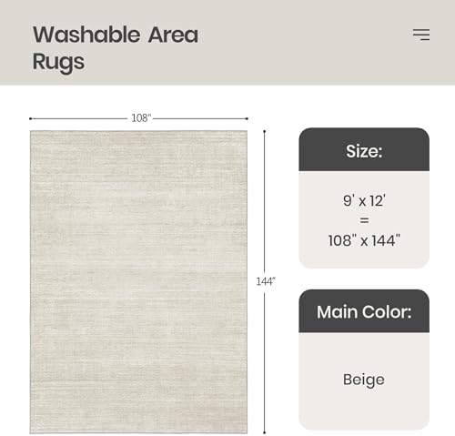 Valenrug Area Rugs 9x12 Living Room, Large Washable Rug Non Slip - Image 2
