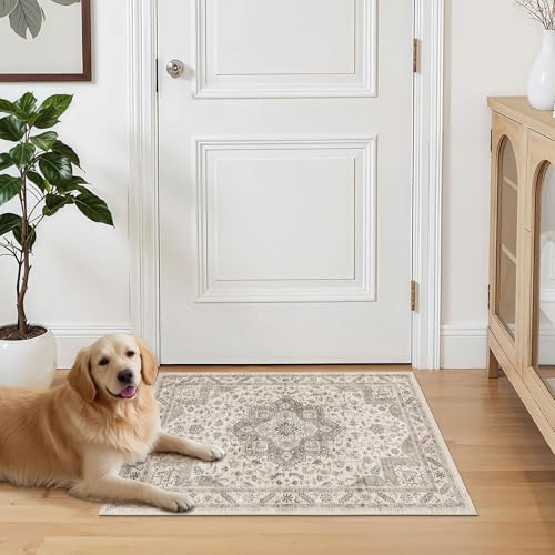 cotiled 3x5 Area Rug for Living Room, Traditional, Light Brown - Image 7