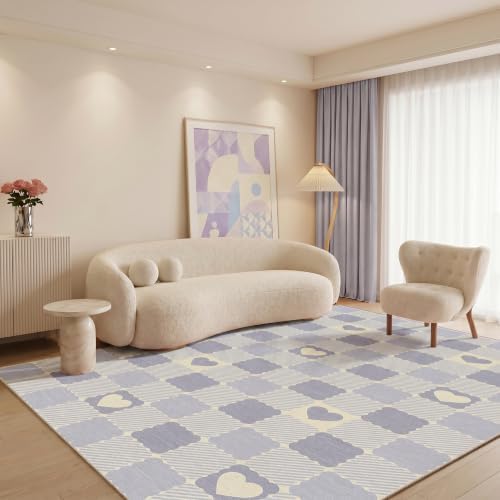 Checkered 5x7 Washable Non-Slip Area Rugs by LULLOSA