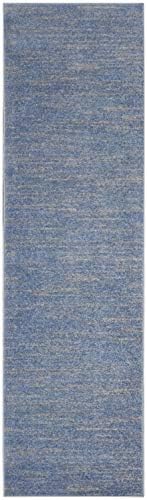 Nourison Home Nourison Essentials Blue Grey 2'2" x 7'6" Area Rug - Image 3
