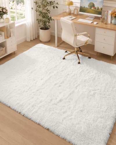 OLANLY Area Rugs for Living Room Bedroom, Machine Washable 4x5.9 ft Soft Fluffy - Image 3