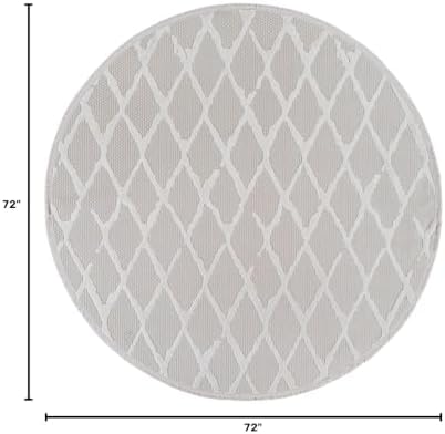Modern Indoor Rug Diamond 6 Round Area Rugs - Image 2