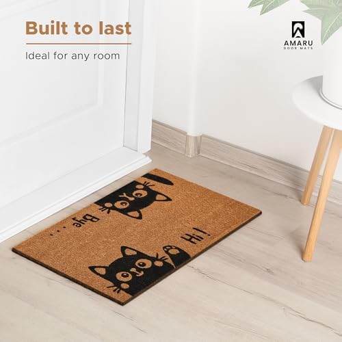 Coir Welcome Mat, Hi-Bye Cat, 24 x 36 in - Image 5