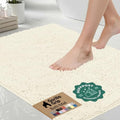 GORILLA GRIP Bath Rug Mat for Bathroom, Thick Chenille, 24x17 Ivory Cream by GorillaGrip