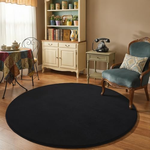 Amearea Black Round Area Rugs 4ft Circle Rugs - Image 6