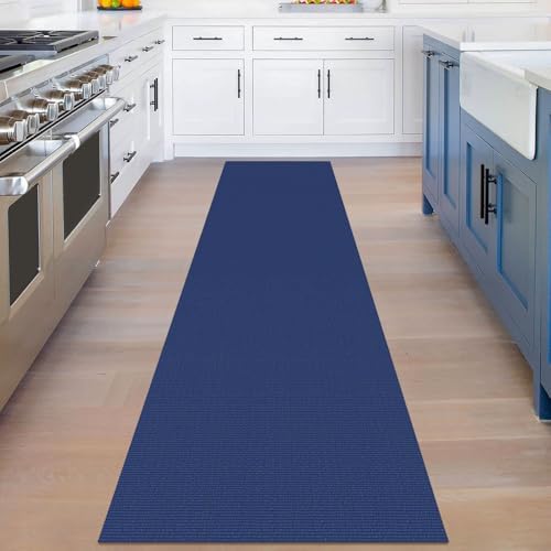 KOZYFLY 2x8 Runner Rug, Washable Non Slip Kitchen Hallway Rug, Royal Blue - Image 2