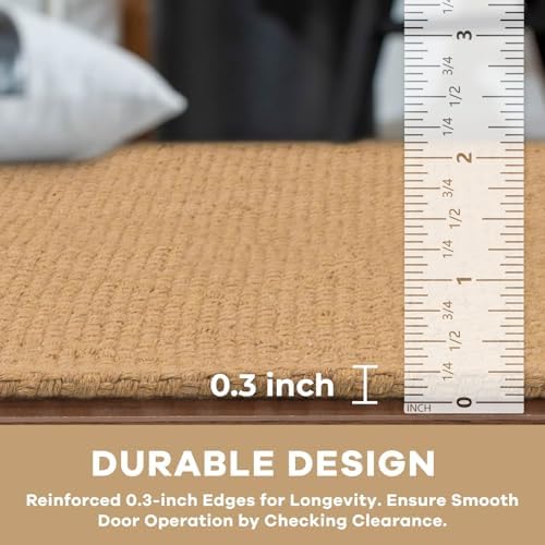 KOZYFLY Washable Entryway Rug, 3x5 Ft, Warm Tan - Image 4
