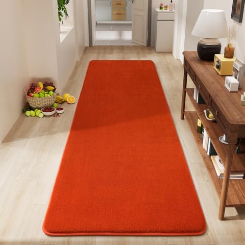 Amearea Modern Soft Hallway Runner Rug, 2x6 Feet Orange Washable Runner Rug by AmeareaDirect