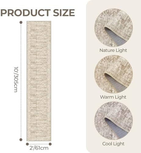 2x10 Runner Rug Non Slip, Washable Hallway Runner Rug - Image 2