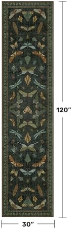 Dark Green 2'6"x10' Long Runner Rugs - Image 2