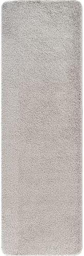 Area Rug 2x5 Gray Runner Washable Indoor Rug Ultra Plus Thick Pile Solid Non - Image 3