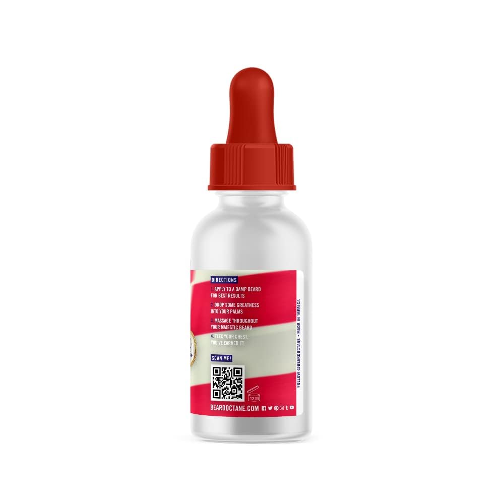 Beard Octane: Merica - Natural Beard Oil w/Argan Oil - 1 Oz - Promotes Healthy Softer Beards - Made in USA - Premium Handcrafted Beard Care