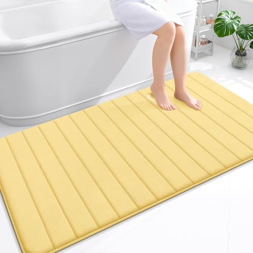 OLANLY Memory Foam Large Bath Mat 59x34, Super Soft Absorbent Bathroom Rugs by OLANLY