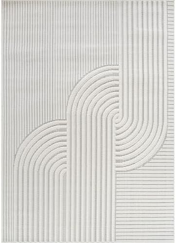 CAMILSON Modern Rug 8x10 Luxury Swirl Curved Micro Loop Area Rugs Soft High-Low - Image 3