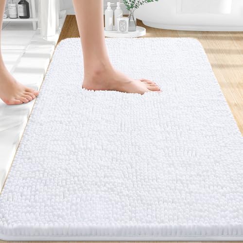 OLANLY Bathroom Rugs 32x20, Extra Soft Absorbent Chenille Bath Rugs by OLANLY