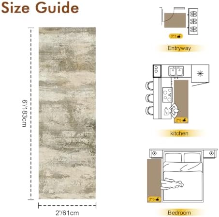 2x6 Ft Abstract Washable Runner Area Rugs - Image 2