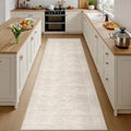 3x10 Hallway Washable Runner Rug: Neutral Kitchen Carpet Beige by Luxturiy